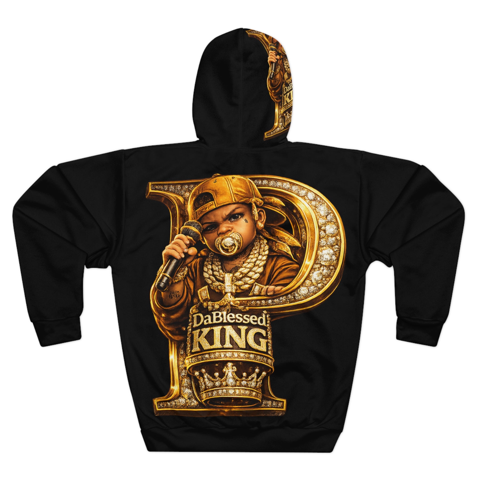 King P Baby Hoodie — 'DaBlessed' Gold Rapper Infant Design Pullover