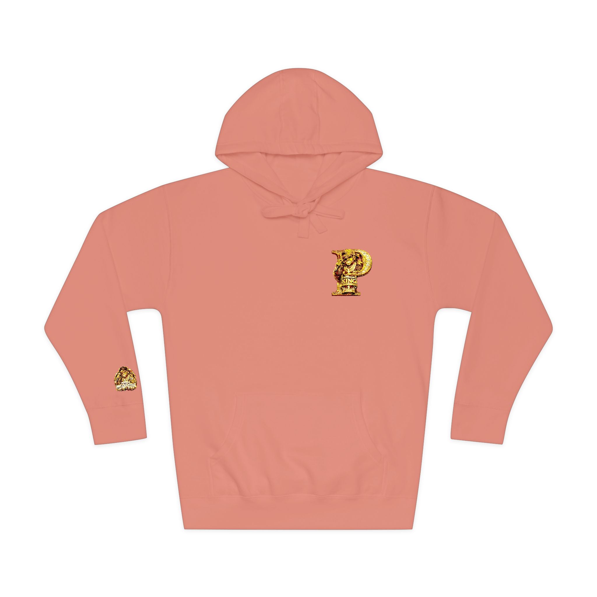 Floral P Initial Hoodie — Pink Rose Gold Monogram Fleece