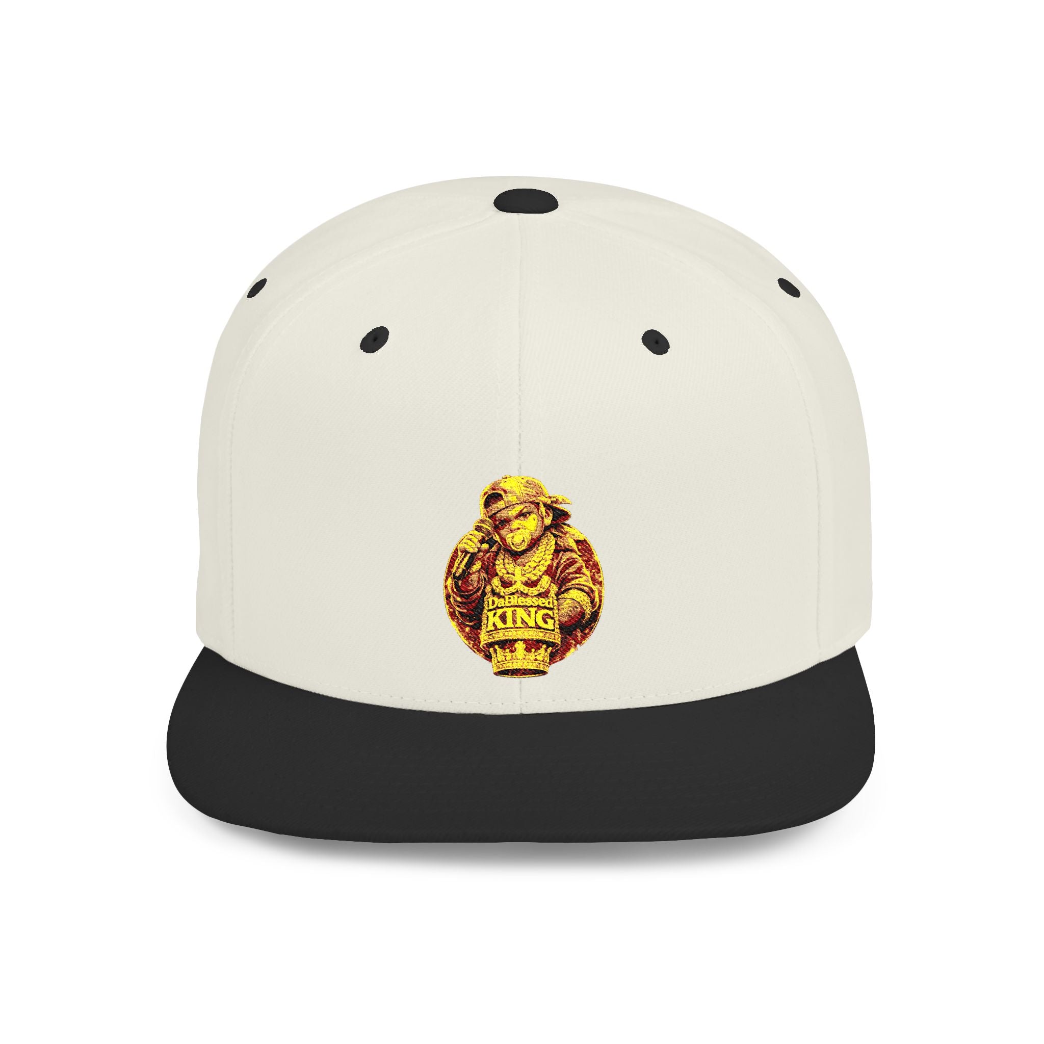 Snapback Hat — Vintage Gold Lion Crest Flat Bill Cap