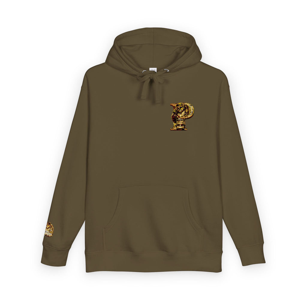 Floral P Initial Hoodie — Pink Rose Gold Monogram Fleece