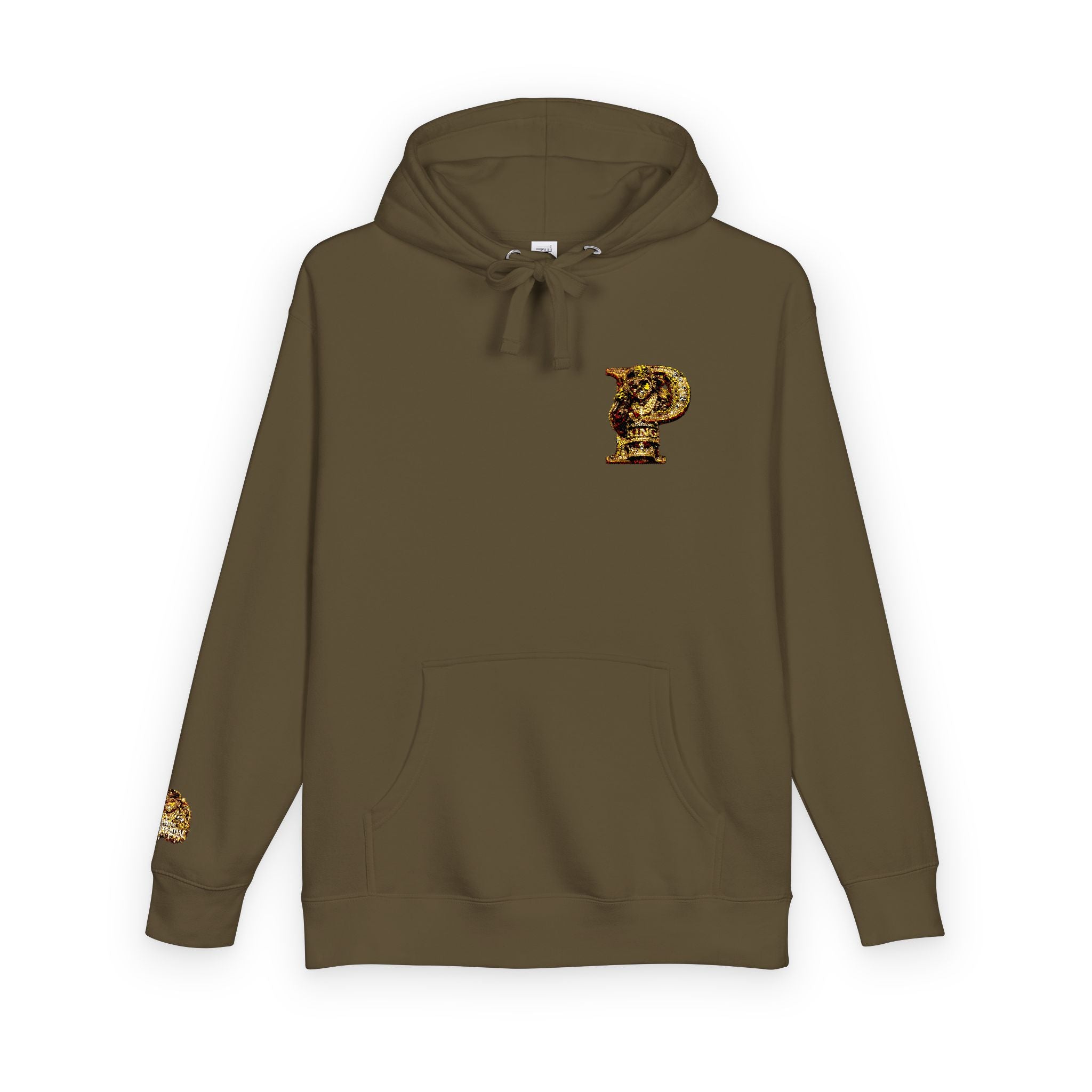 Floral P Initial Hoodie — Pink Rose Gold Monogram Fleece