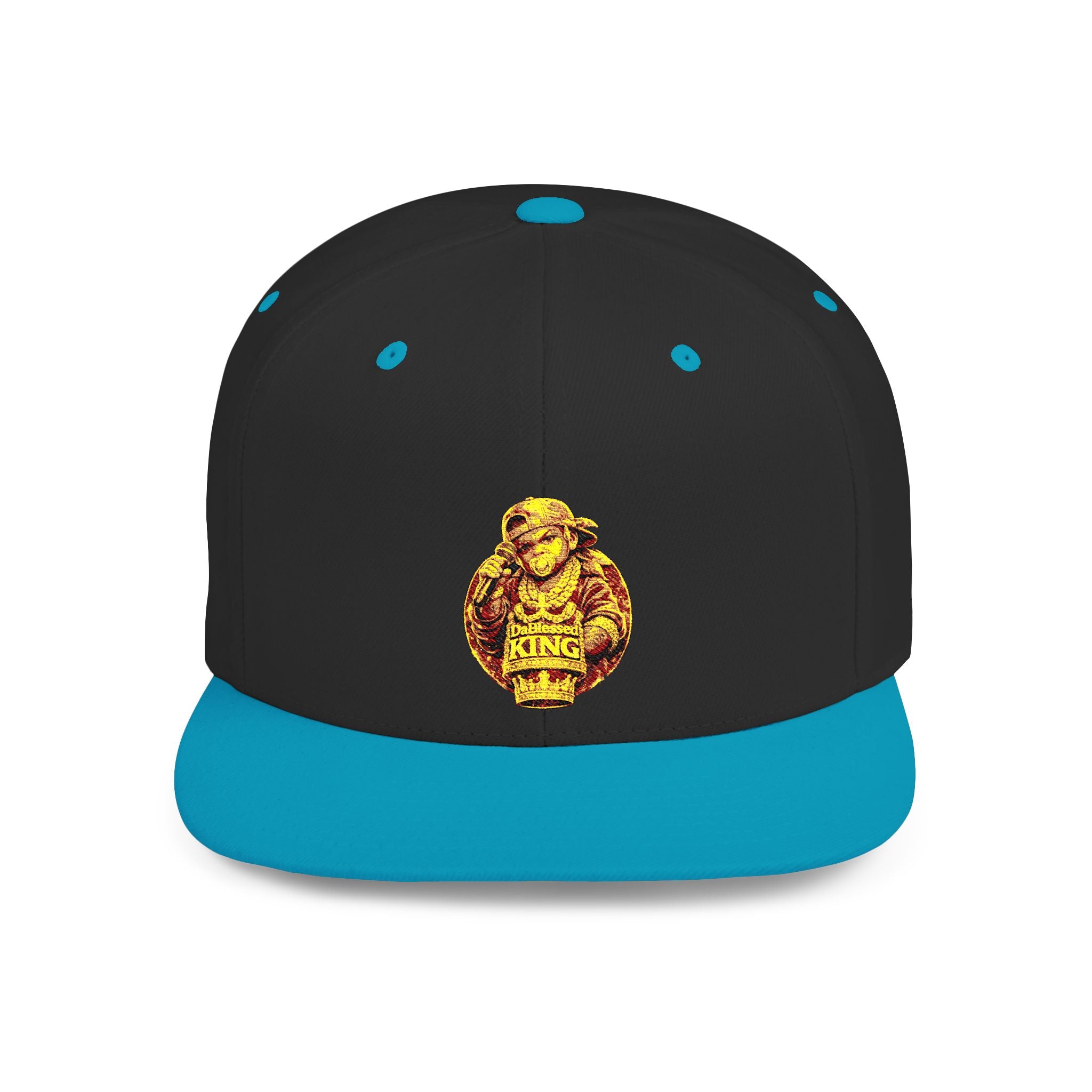 Snapback Hat — Vintage Gold Lion Crest Flat Bill Cap