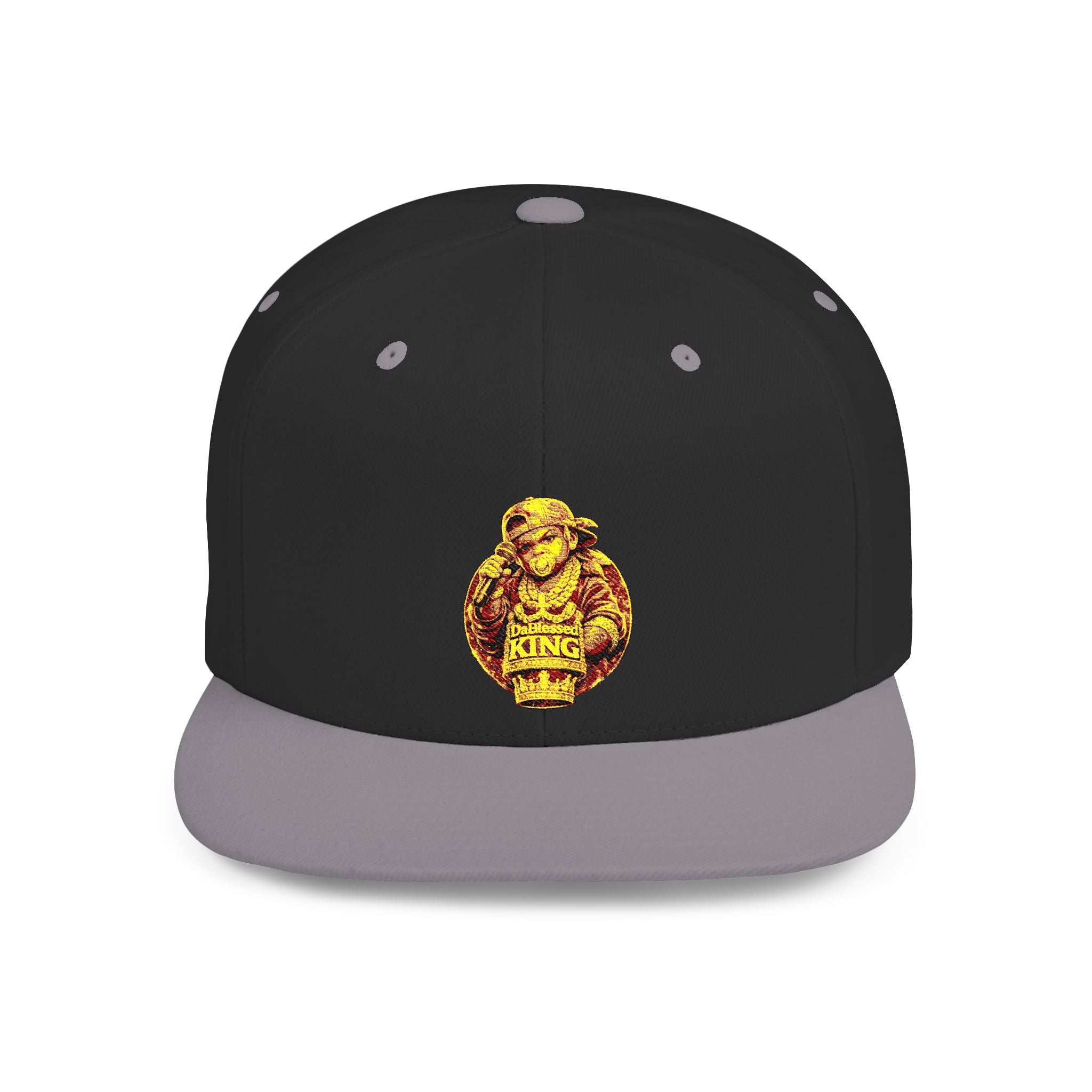 Snapback Hat — Vintage Gold Lion Crest Flat Bill Cap