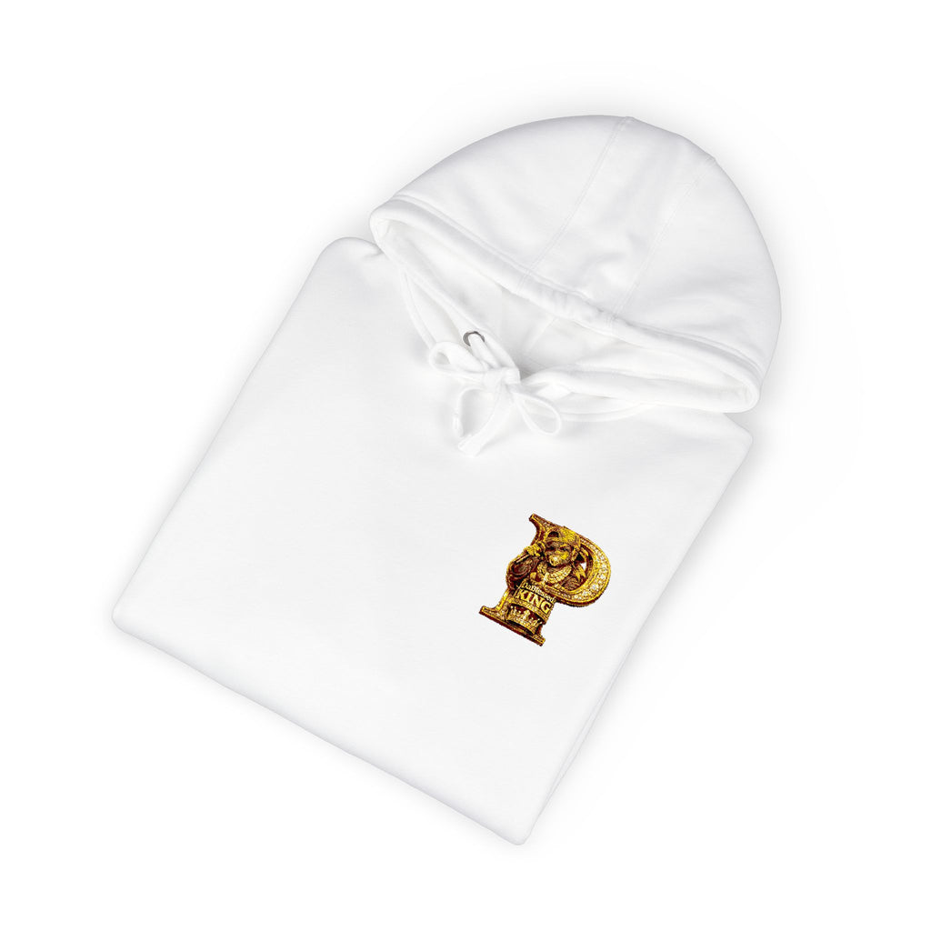 Floral P Initial Hoodie — Pink Rose Gold Monogram Fleece