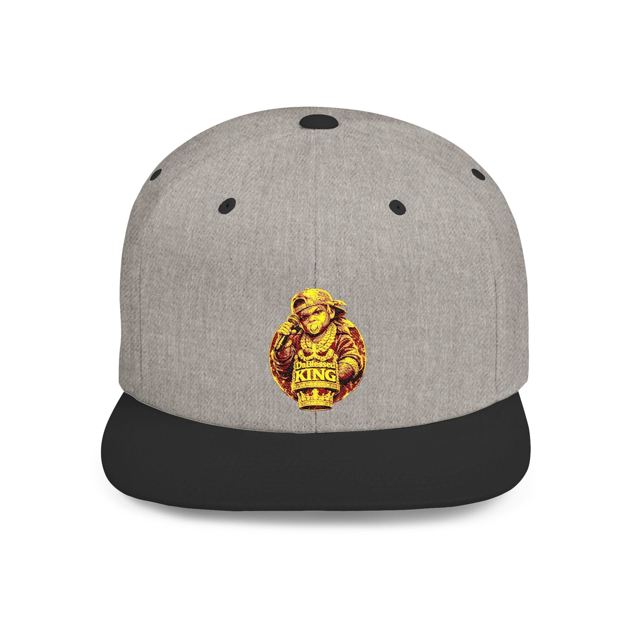 Snapback Hat — Vintage Gold Lion Crest Flat Bill Cap