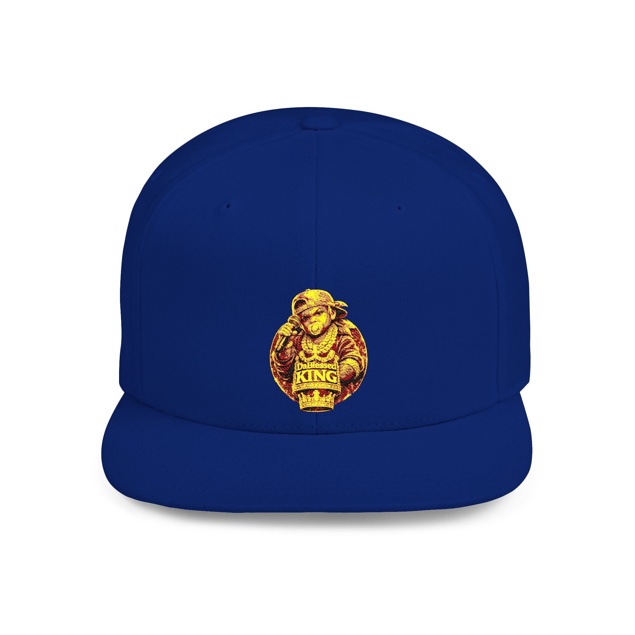 Snapback Hat — Vintage Gold Lion Crest Flat Bill Cap