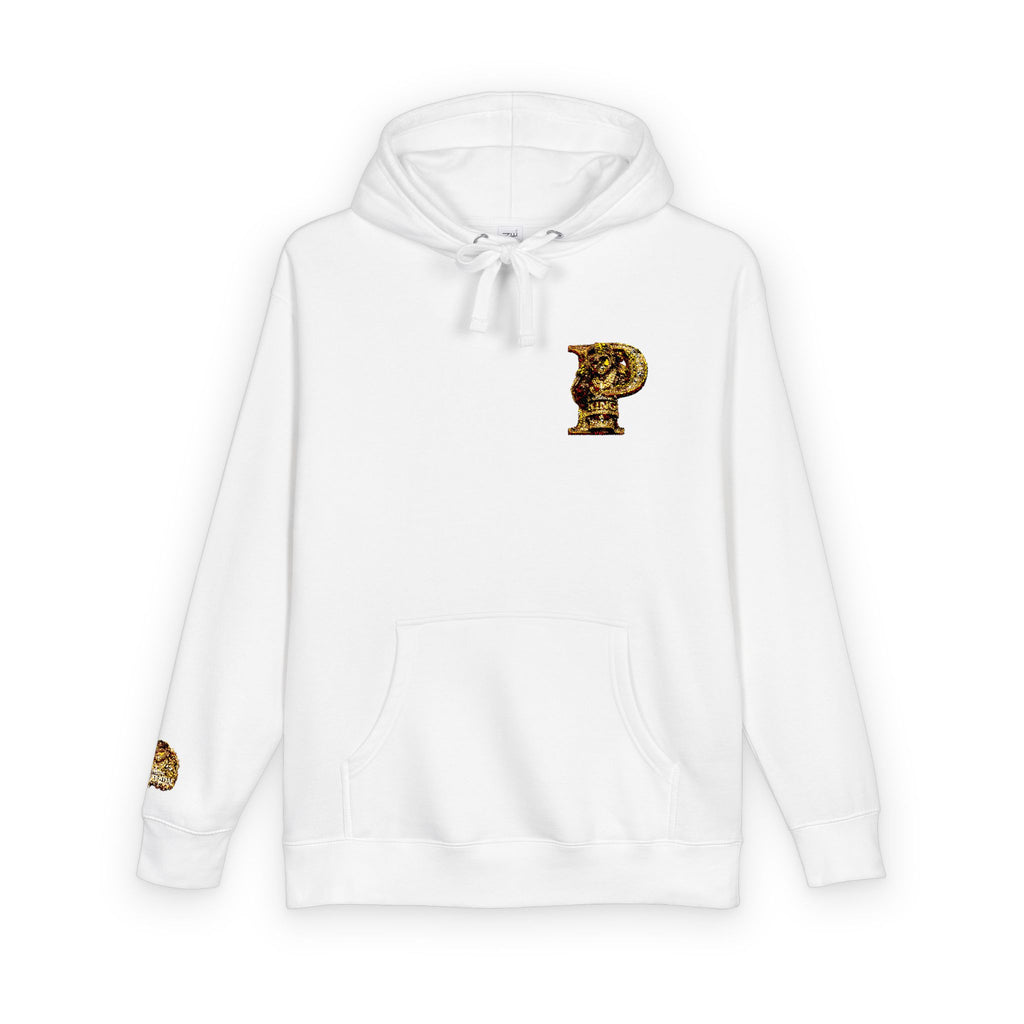 Floral P Initial Hoodie — Pink Rose Gold Monogram Fleece