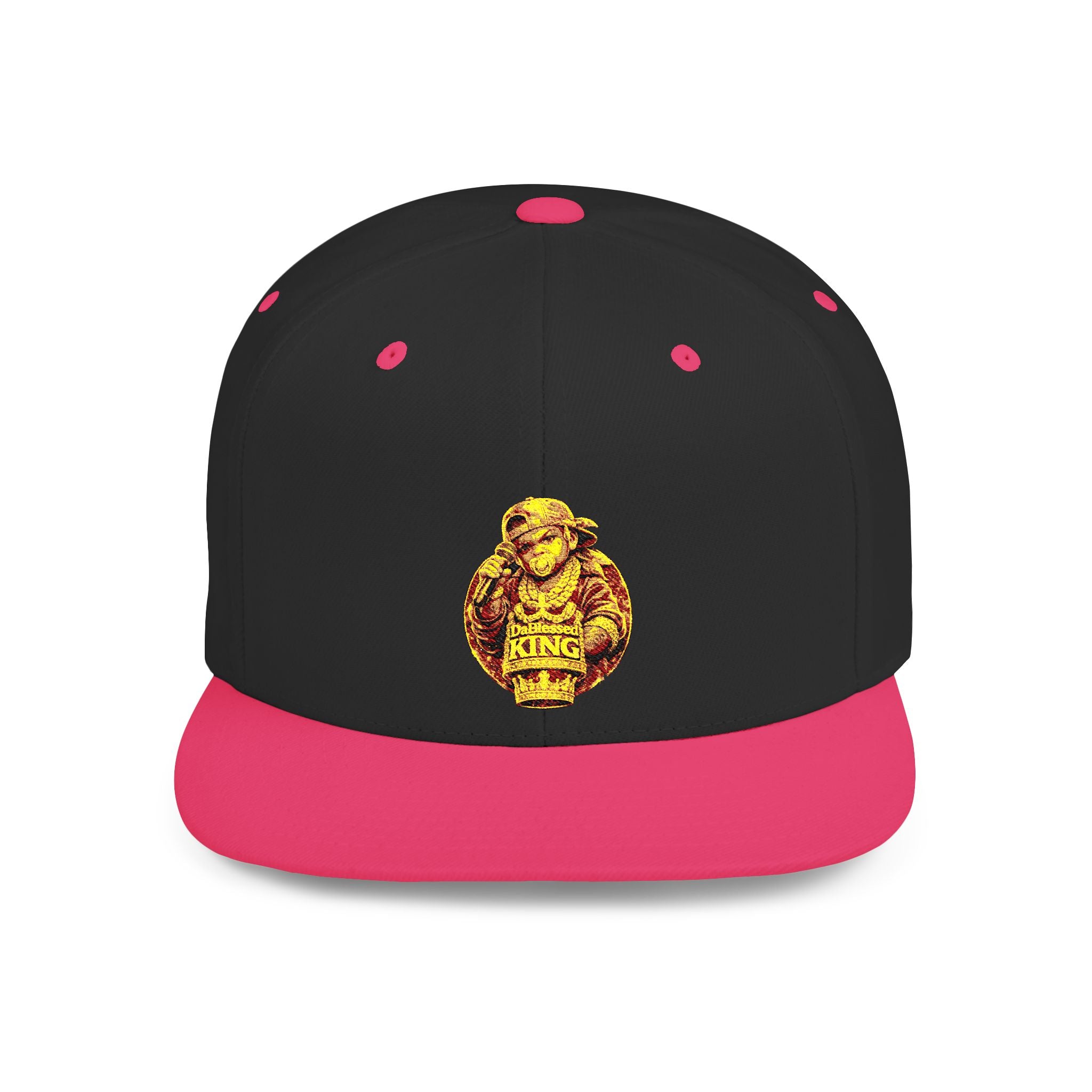 Snapback Hat — Vintage Gold Lion Crest Flat Bill Cap