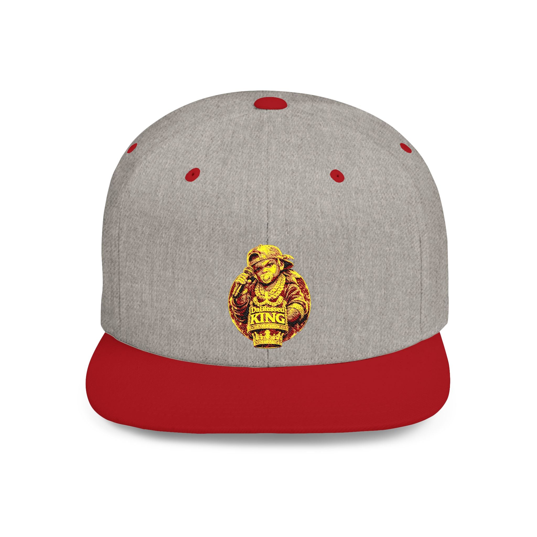 Snapback Hat — Vintage Gold Lion Crest Flat Bill Cap
