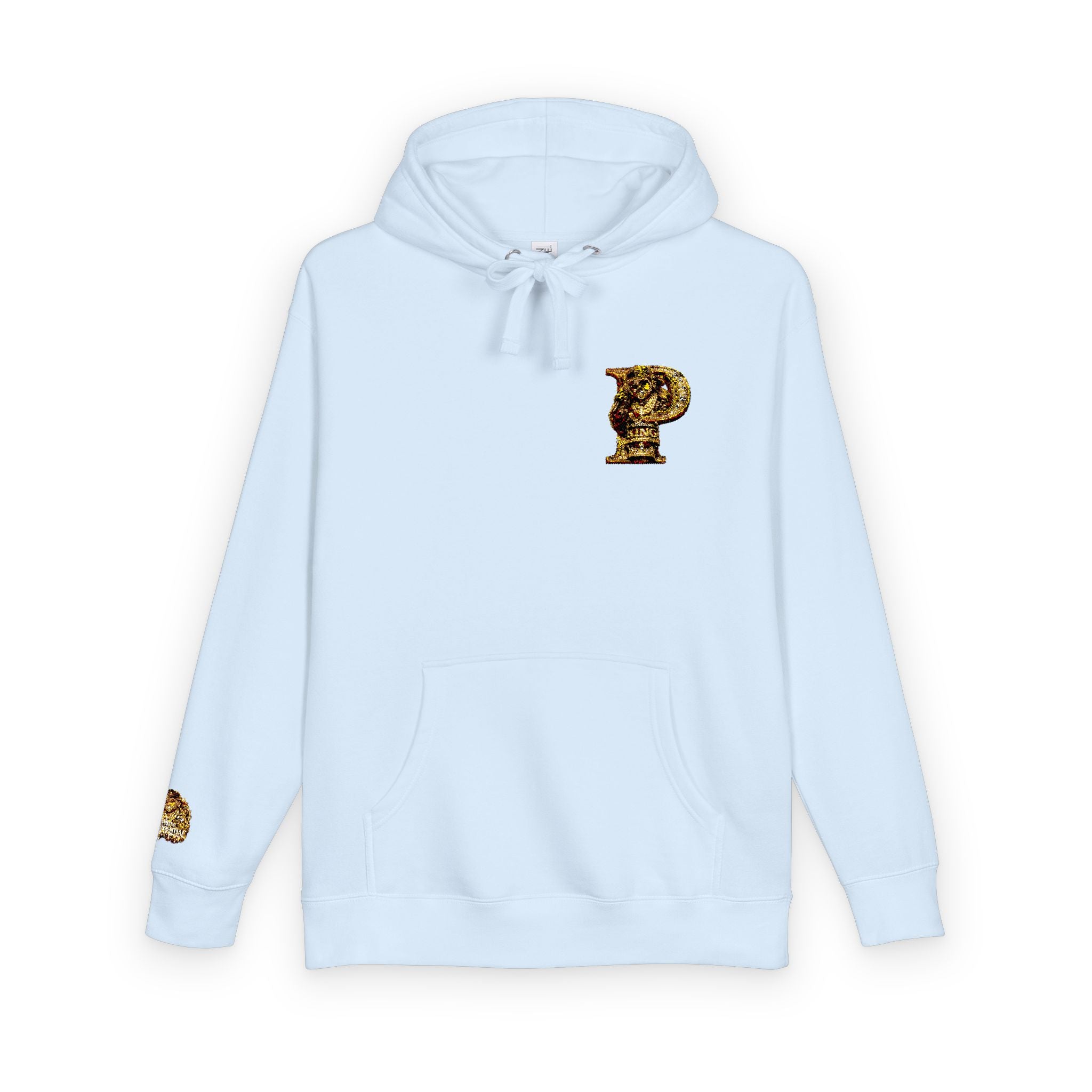 Floral P Initial Hoodie — Pink Rose Gold Monogram Fleece