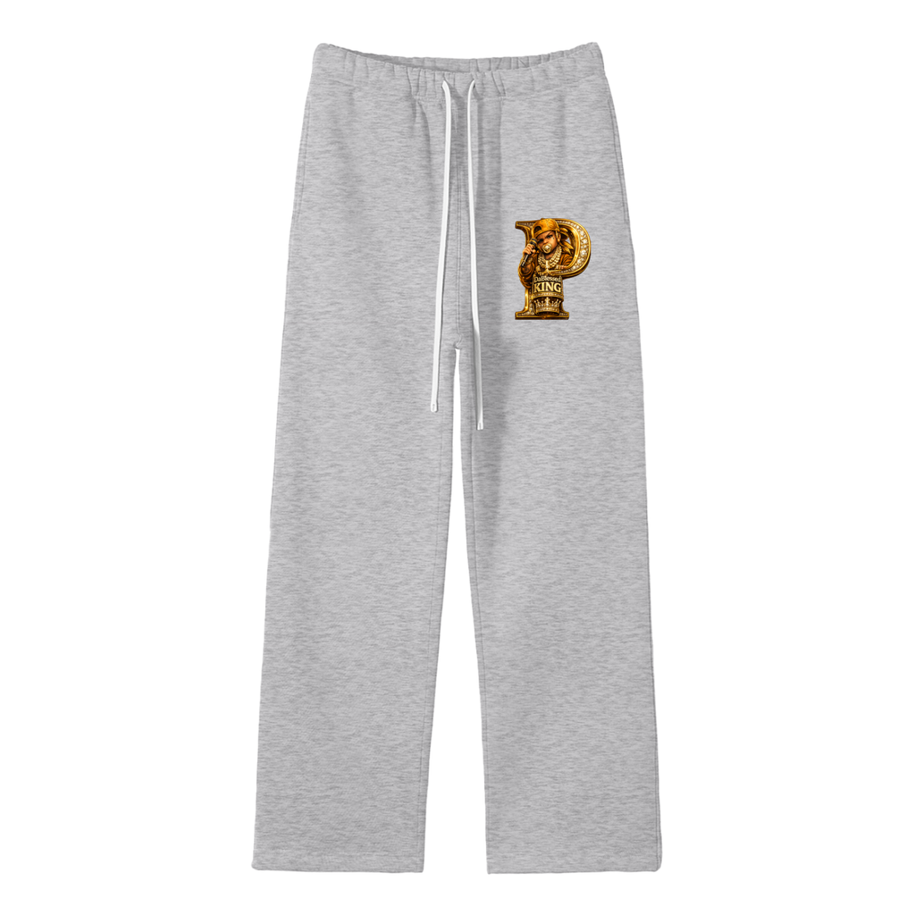 Unisex Solid Color Fleece Straight Leg Pants