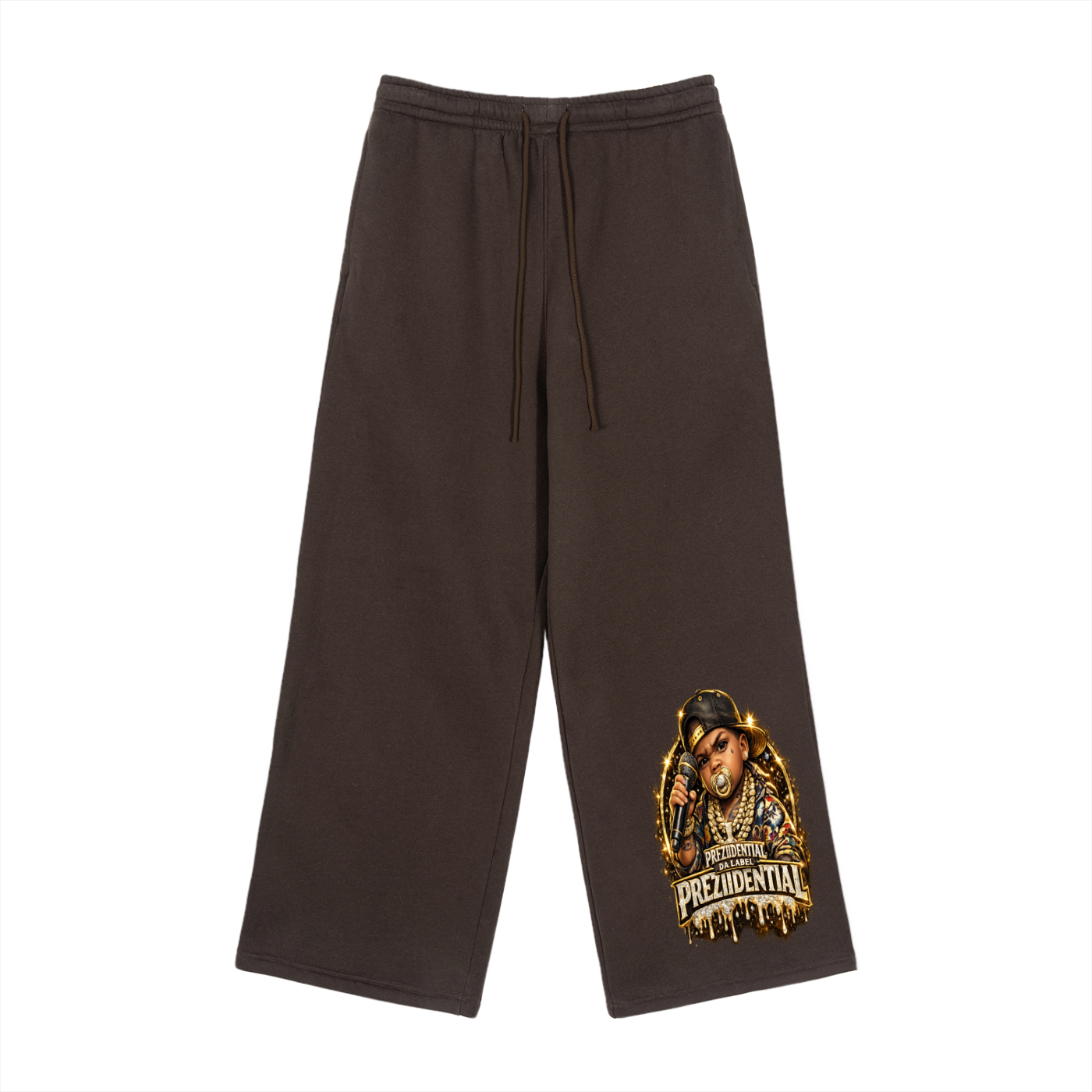 Fleece Drawstring Straight-Leg Sweatpants